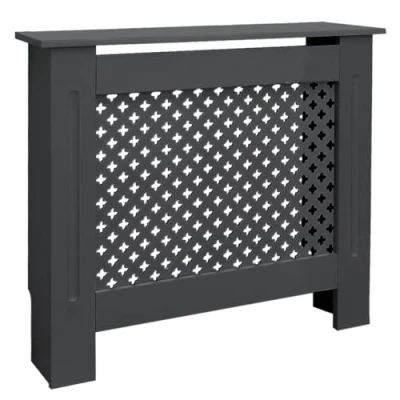 Afbeelding van Radiatorbekleding met honingraatmotief 78x19x82 cm grijs vervaardigd van MDF