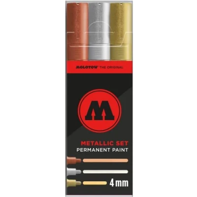 Afbeelding van Molotow Permanente Verf Metallic Marker Set 4mm