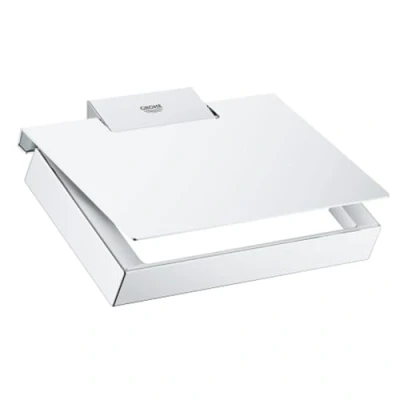 Afbeelding van Grohe Selection Cube closetrolhouder met klep Chroom