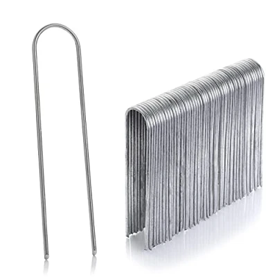 Afbeelding van GardenMate 25 grondankers verzinkt, 150 mm lang, breed, Ø 2,9 mm, bevestigingsanker, grondanker, ronde kop van verzinkt staal, haringen voor bevestiging onkruidvlies, kunstgras