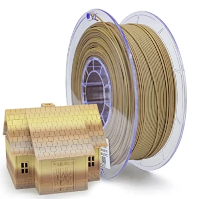 Afbeelding van ZIRO 3D Printer Filament, Mat PLA Filament 1.75mm, Veelkleurig Regenboog 1KG/2.2lb, Houtnerf kleur