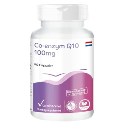 Afbeelding van co enzym Q10 met 100mg per capsule 90 capsules hooggedoseerd veganistisch biobeschikbare supplementen uit Duitsland Vitamintrend
