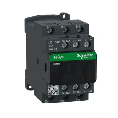 Afbeelding van Schneider Electric TeSys D AC schakelaar, 24 V DC, 50/60 Hz, 3 polig, 3NO, 12A, 40ms, Vaste &amp; DIN railmontage, LC1D12BL