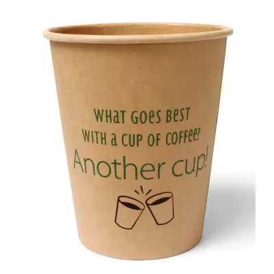 Afbeelding van Koffiebekers en Deksels To Go 237ml 9oz Bruin Karton &quot;Silly Times&quot; Ø 80mm x 92mm