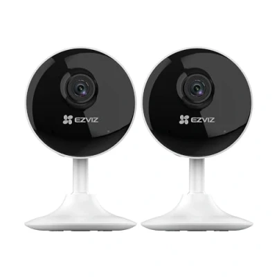 Afbeelding van EZVIZ C1C 2 pack beveiligingscamera voor binnen, draadloos met app, 1080P wifi camera, thuis, 10M nachtzicht, bewegingsdetectie, alarm, tweewegaudio
