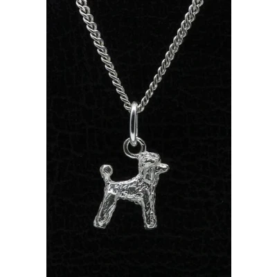Afbeelding van Zilveren Koningspoedel standaard ketting hanger klein