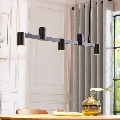 Afbeelding van Arcchio hanglamp 5lichts aluminium, kunststof GU10 zwart