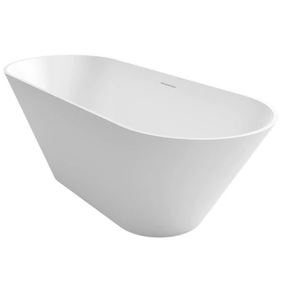 Afbeelding van Riho Barcelona vrijstaand bad 170x70cm solid surface Mat Wit Minimalistisch design