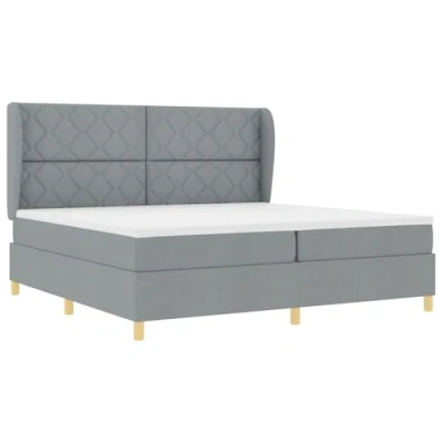 Afbeelding van vidaXL Boxspringbed met Matras Lichtgrijs 200x200 cm Stoffen