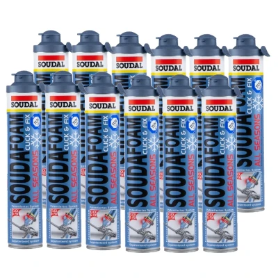 Afbeelding van Soudal Soudafoam All Seasons click &amp; fix pur 750ml 12 bussen
