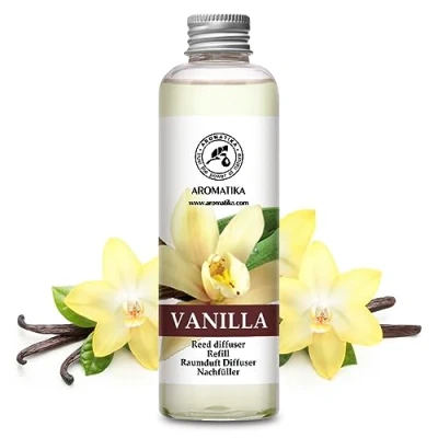 Afbeelding van Navulling Geurstokjes Vanille 200ml Intensieve Verse Langdurige en Frisse Geur Verdampingsduur van 50 Weken Aromatherapie Diffuser Luchtverfrisser Huisparfum Geurolie Hergebruik Geurverspreider Aromatika.