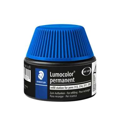 Afbeelding van Viltstiftvulling Staedtler Lumocolor permanent 15ml blauw