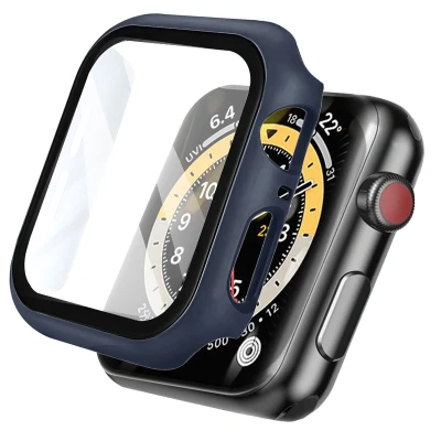 Afbeelding van Apple Watch 40 mm Hoes: iMoshion Full Cover Hardcase Donkerblauw Kunststof Smart Covers