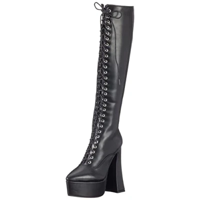 Afbeelding van LAMODA Panic Attack Platform Knee High Boots, EU 37, Black PU, 37