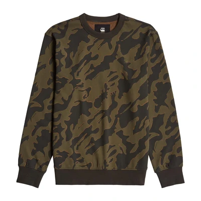 Afbeelding van G STAR RAW Camouflage Sweater, Heren, Maat: Large, Schwarz grün