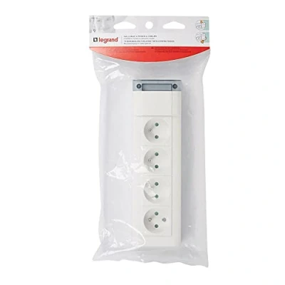 Afbeelding van Legrand Block + T Vast zonder snoer 4 stuwmeren Kleur: wit