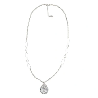 Afbeelding van Behave ketting dames zilver kleur steen lange hanger 70 cm
