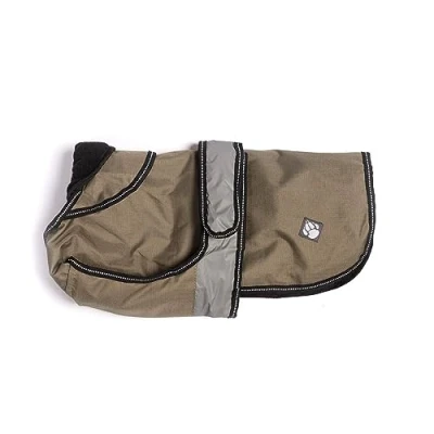 Afbeelding van Deens design 2 in 1 licht reflecterende vier seizoenen verwijderbare poolvoering kaki honden/puppyjas 20 inch 50 cm