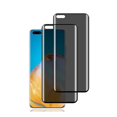 Afbeelding van 2 Pack Anti Spy Screen Protector for Huawei P40 Pro Full Privacy Protector, 3D Tempered Glass Film, 9H Hardness Peeping Coverage Scratch