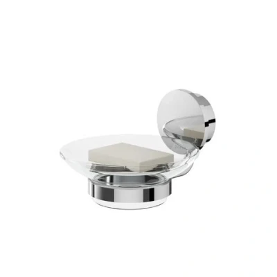 Afbeelding van Geesa opal zeephouder met glas wandmodel chroom 91720302 917203 02