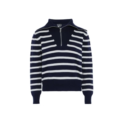 Afbeelding van Dreimaster Maritim Damestrui Met Strepen SCHMUDDELWEDDA XL/XXL / Donker Marine Off White Streep 52% Acryl 25% Nylon 23% Polyester