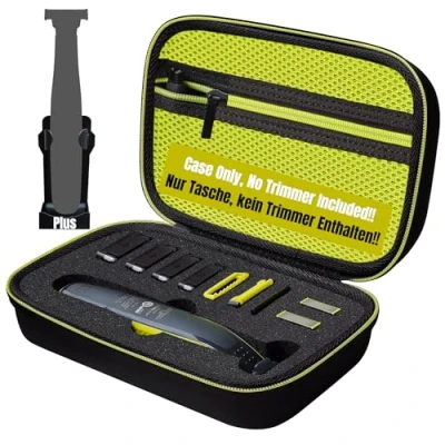 Afbeelding van Woollo Tas compatibel met Philips OneBlade Face + Body QP2630 QP2620 QP2530 QP2520 draagbare harde reiskoffer etui hoes, Greenzipper binnenin, Jong