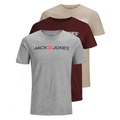 Afbeelding van Jack &amp; Jones T shirt voor heren, set van 3 stuks, M