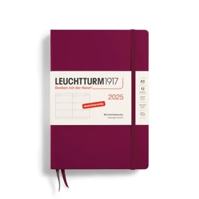 Afbeelding van LEUCHTTURM1917 370543 weekkalender medium (A5) 2025, Port Red, Duits