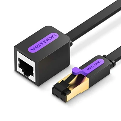 Afbeelding van VENTION 2 m LAN netwerkkabel verlengkabel, CAT7 patchkabelverlenging, 10 Gbit/s high speed RJ45 stekker naar bus ethernetkabel, compatibel met Cat6A / Cat6 Cat5E Cat5