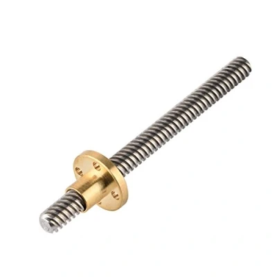 Afbeelding van VBESTLIFE T8 8 mm roestvrijstalen schroefdraadstang, schacht met moer, messing inschroefstang voor 3D printers (100 mm)