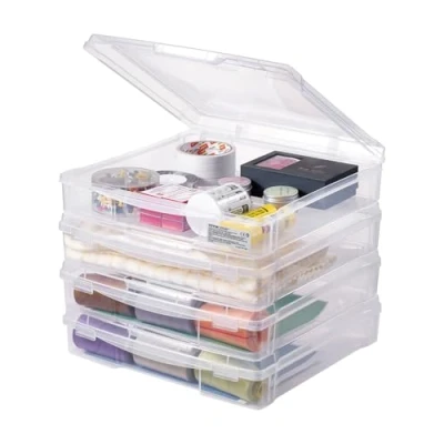Afbeelding van VEVOR 4 x Opbergdoos Scrapbook Stapelbare Bordspeldozen Plastic Deksel