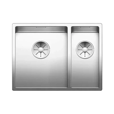 Afbeelding van Blanco dubbele spoelbak Claron 340/180 U onderbouw 521609 nieuw