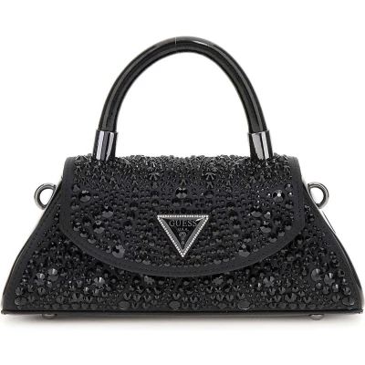 Afbeelding van GUESS Handtas Schoudertas Beauvoir Top Handle Flap Bag Black Zwart