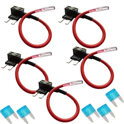 Afbeelding van Mintice 5 Stuks 12V 24V Auto Vrachtwagen mini Platte Zekering Adapter Zekeringhouder Zekeringstap voor Spanningsafvallen Zekeringen Autozekeringen met 15A