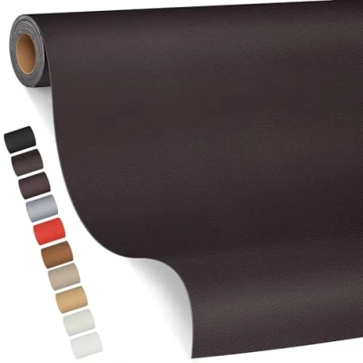 Afbeelding van FBKOQKU Lederen patches, zelfklevend, 80 x 200 cm, leer, voor bank, autostoel, meubels, jassen (donkerbruin)