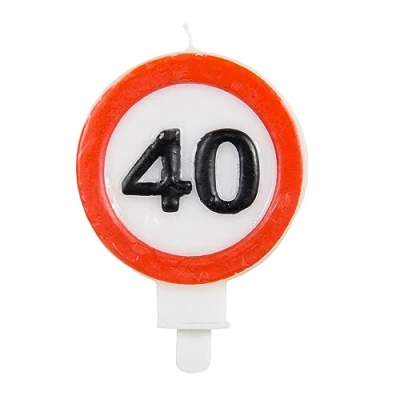 Afbeelding van Folat Kaars 40 Jaar Verkeersbord