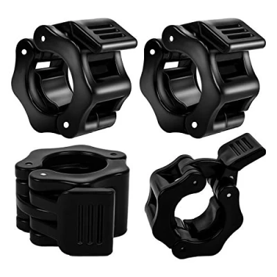 Afbeelding van 4 stuks halterstangen, sluiting, 25 mm, haltersluitingen, lange halter, klemmen, barbell halsbanden, halterklemmen, snelsluitingen voor korte zwart