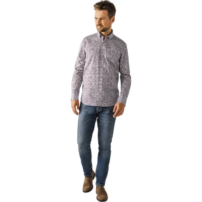 Afbeelding van State of Art Overhemd Allover Print Regular Fit Rood/dessin 4XL