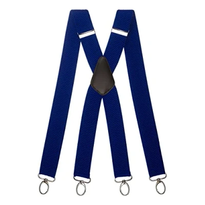 Afbeelding van Olata Werk Bretels X Vorm Met Karabijnhaken 4 cm. Koningsblauw (Zilveren Clips)