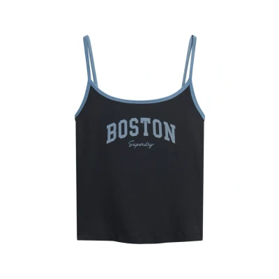 Afbeelding van Superdry Essential Branded CAMI Top, Dames, Maat: 44, Eclipse navy