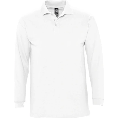 Afbeelding van SOLS Heren Winter II Poloshirt Met Lange Mouwen Van Piqué Katoen (Wit) Maat L