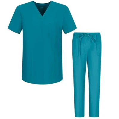Afbeelding van MISEMIYA Scrub Bz 6801 6802 Werkset, uniseks, turquoise, XL voor heren, Turkoois,
