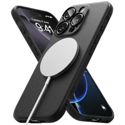Afbeelding van Ringke Onyx Magnetic Compatibel met iPhone 16 Pro Max Case Cover Magnetisch draadloos Robuust Duurzaam Schokbestendig TPU Hoesje Black