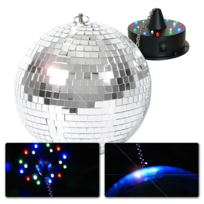 Afbeelding van BeamZ Spiegelbol 20cm met Motor en LED verlichting