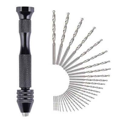 Afbeelding van Vegena Spiraalboor bits, 31 stuks, 1 stuks handboorgereedschap + 30 0,3 3,0 mm, micro bit Hss twist boor voor doe het zelf boren, modelmaking, handboormachine, metaal hout