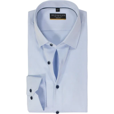 Afbeelding van Redmond SLIM FIT Langarm IN Verschiedenen Zakelijk overhemd, Heren, Maat: Small, Blau