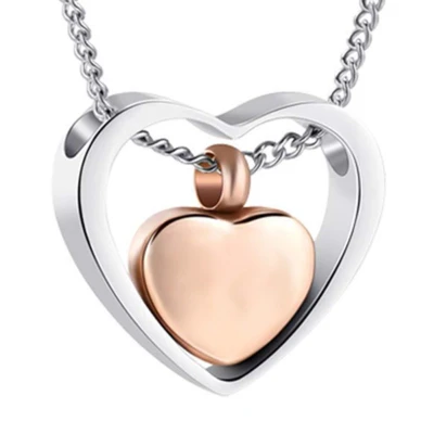 Afbeelding van Luxe Hart Ashanger Met Ketting Rosegoud Assieraad As Gedenksieraad Urn Incl. vuller