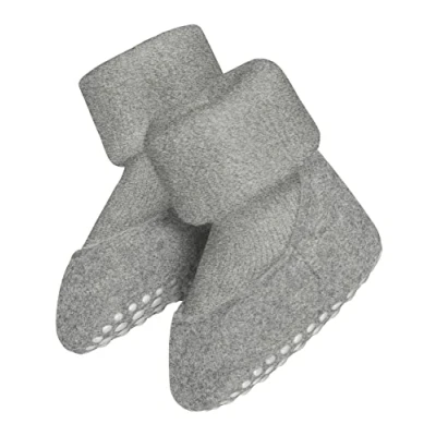 Afbeelding van FALKE Baby Cosyshoe antislip noppen merinowol huissokken pantoffels meisjes jongens grijs Maat 17 18