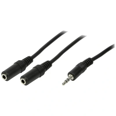 Afbeelding van LogiLink CA1046 Jackplug Audio Aansluitkabel 0.20 m Zwart (mat)