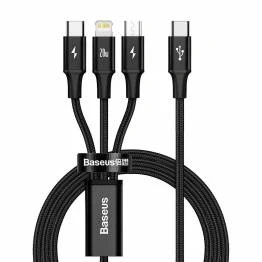 Afbeelding van Baseus multi opladerkabel USB C naar Lightning, en Micro USB.